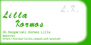 lilla kormos business card